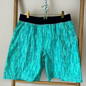 Lululemon Athletica Black and Teal Shorts, 9 in. Unlined